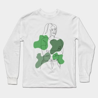 Line continuous art of a woman Long Sleeve T-Shirt